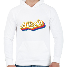 PRINTFASHION Bitcoin Retro - Férfi kapucnis pulóver - Fehér