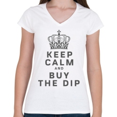 PRINTFASHION Bitcoin Trade - Női V-nyakú póló - Fehér