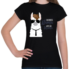 PRINTFASHION Biznisz láma - Női póló - Fekete