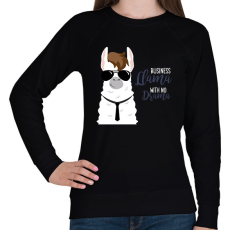 PRINTFASHION Biznisz láma - Női pulóver - Fekete