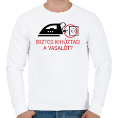 PRINTFASHION biztos kihúztad a vasalót? - Férfi pulóver - Fehér