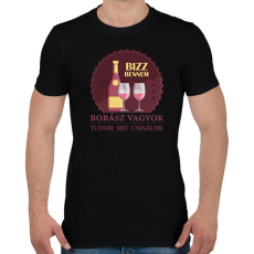 PRINTFASHION Bízz bennem - Borász vagyok - Férfi póló - Fekete