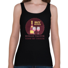 PRINTFASHION Bízz bennem - Borász vagyok - Női atléta - Fekete