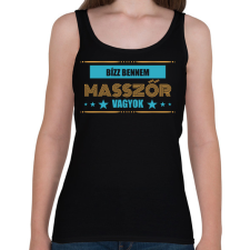 PRINTFASHION Bízz bennem - masszőr - Női atléta - Fekete női trikó