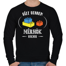 PRINTFASHION Bízz bennem - Mérnök - Férfi pulóver - Fekete