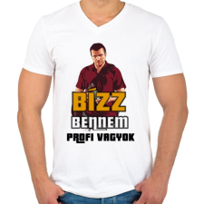 PRINTFASHION bízz bennem profi vagyok - Férfi V-nyakú póló - Fehér férfi póló