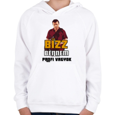 PRINTFASHION bízz bennem profi vagyok - Gyerek kapucnis pulóver - Fehér gyerek pulóver, kardigán