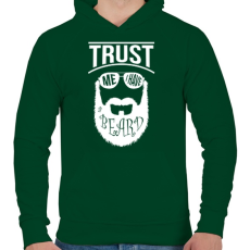 PRINTFASHION Bízz bennem, szakállas vagyok.  - Férfi kapucnis pulóver - Sötétzöld