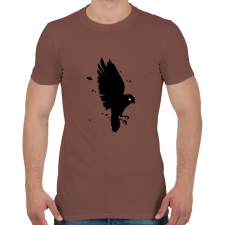 PRINTFASHION Black Bird - Férfi póló - Mogyoróbarna férfi póló