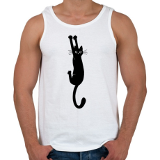 PRINTFASHION Black cat - Férfi atléta - Fehér