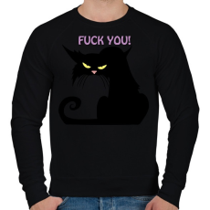 PRINTFASHION Black cat - Férfi pulóver - Fekete