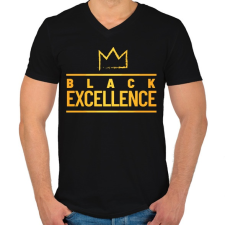 PRINTFASHION Black excellence - Férfi V-nyakú póló - Fekete férfi póló
