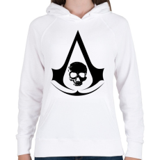 PRINTFASHION Black flag - Női kapucnis pulóver - Fehér