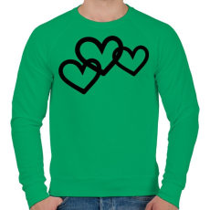 PRINTFASHION Black hearts - Férfi pulóver - Zöld