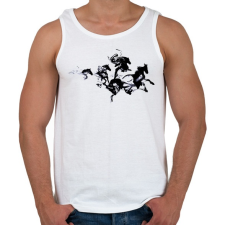 PRINTFASHION Black horses - Férfi atléta - Fehér atléta, trikó