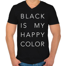 PRINTFASHION Black is my happy color - Férfi V-nyakú póló - Fekete