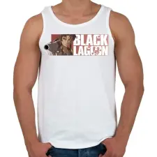 PRINTFASHION Black Lagoon - Férfi atléta - Fehér atléta, trikó