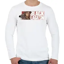 PRINTFASHION Black Lagoon - Férfi hosszú ujjú póló - Fehér férfi póló