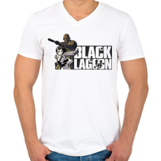 PRINTFASHION Black Lagoon  - Férfi V-nyakú póló - Fehér