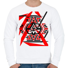 PRINTFASHION black&red1 - Férfi pulóver - Fehér férfi pulóver, kardigán