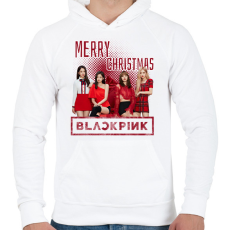 PRINTFASHION Blackpink Karácsony - Férfi kapucnis pulóver - Fehér