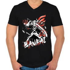 PRINTFASHION Bleach Ichigo Bankai - Férfi V-nyakú póló - Fekete