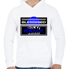 PRINTFASHION Blessed - Férfi kapucnis pulóver - Fehér