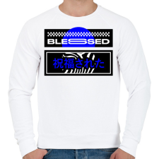 PRINTFASHION Blessed - Férfi pulóver - Fehér férfi pulóver, kardigán
