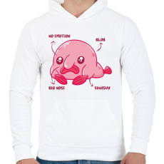 PRINTFASHION Blobfish anatómia - Férfi kapucnis pulóver - Fehér
