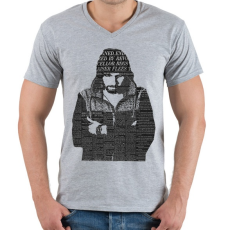 PRINTFASHION Blogger - Férfi V-nyakú póló - Sport szürke