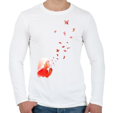 PRINTFASHION Blowing butterflies - Férfi hosszú ujjú póló - Fehér férfi póló