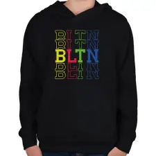 PRINTFASHION BLTN - Balaton - Gyerek kapucnis pulóver - Fekete gyerek pulóver, kardigán