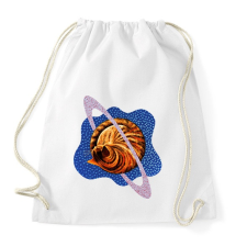 PRINTFASHION Blue cat planet - Sportzsák, Tornazsák - Fehér tornazsák