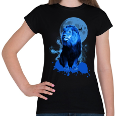 PRINTFASHION blue lion - Női póló - Fekete