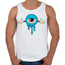 PRINTFASHION Blue Monster - Férfi atléta - Fehér atléta, trikó