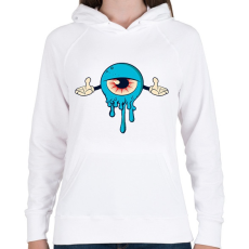 PRINTFASHION Blue Monster - Női kapucnis pulóver - Fehér