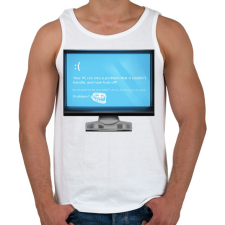 PRINTFASHION BLUE SCREEN  - Férfi atléta - Fehér atléta, trikó