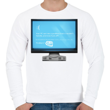 PRINTFASHION BLUE SCREEN - Férfi pulóver - Fehér férfi pulóver, kardigán