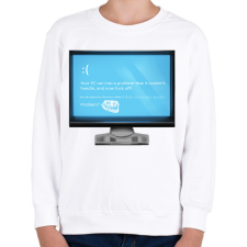 PRINTFASHION BLUE SCREEN  - Gyerek pulóver - Fehér gyerek pulóver, kardigán