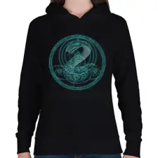 PRINTFASHION blue viper - Női kapucnis pulóver - Fekete női pulóver, kardigán