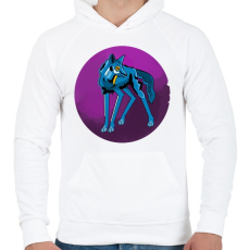 PRINTFASHION Blue Wolf - Férfi kapucnis pulóver - Fehér