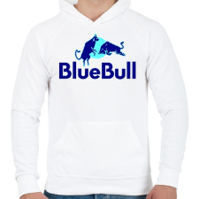 PRINTFASHION BlueBull - Férfi kapucnis pulóver - Fehér férfi pulóver, kardigán