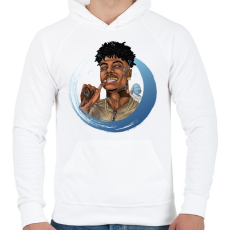 PRINTFASHION Blueface - Férfi kapucnis pulóver - Fehér