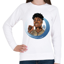 PRINTFASHION Blueface - Női pulóver - Fehér női pulóver, kardigán