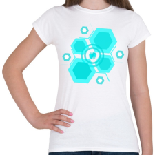 PRINTFASHION bluehexagon - Női póló - Fehér női póló