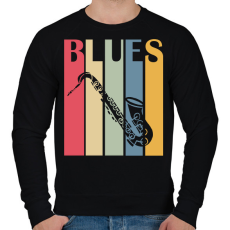 PRINTFASHION Blues music - Férfi pulóver - Fekete