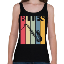 PRINTFASHION Blues music - Női atléta - Fekete női trikó