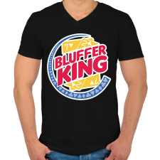 PRINTFASHION Bluffer King - Férfi V-nyakú póló - Fekete férfi póló