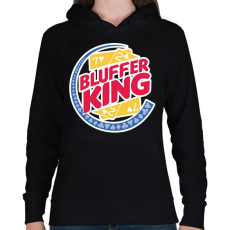 PRINTFASHION Bluffer King - Női kapucnis pulóver - Fekete