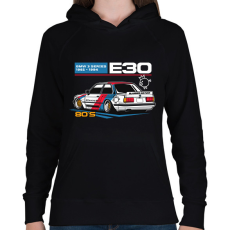 PRINTFASHION BMW 3 E30 - Női kapucnis pulóver - Fekete